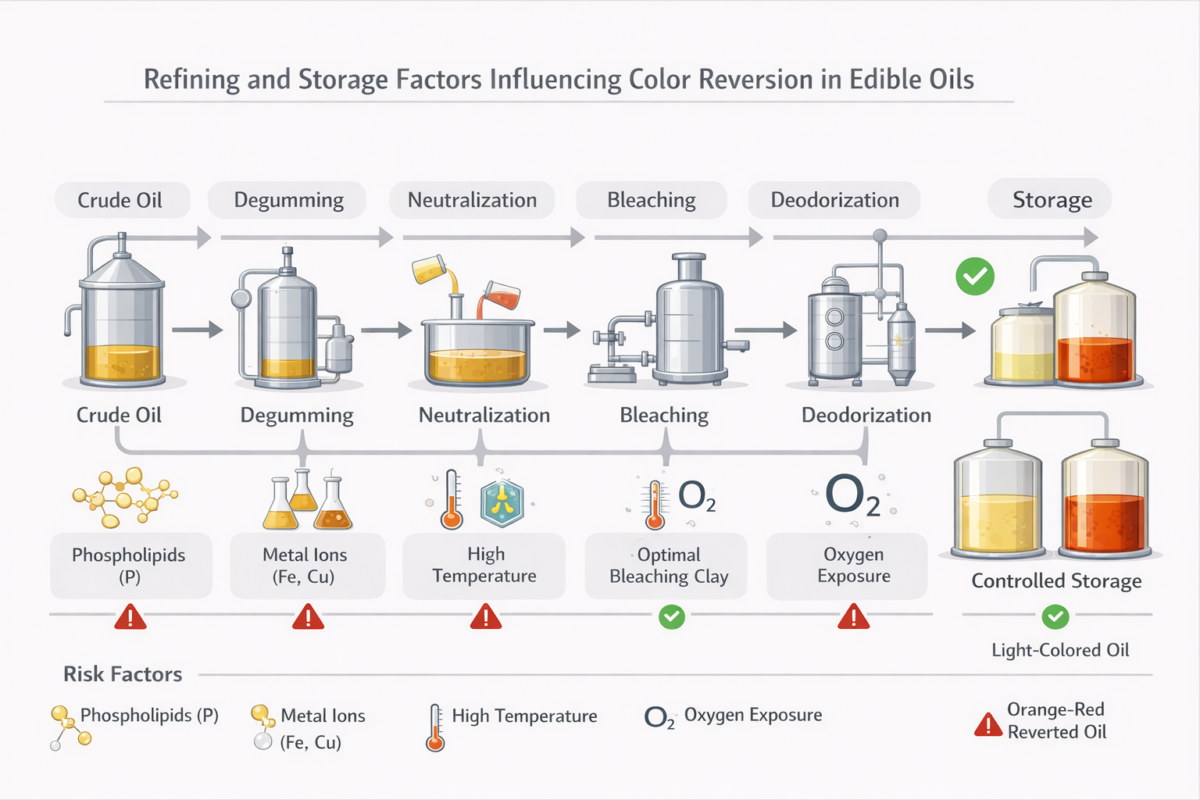 color reversion in edible oils